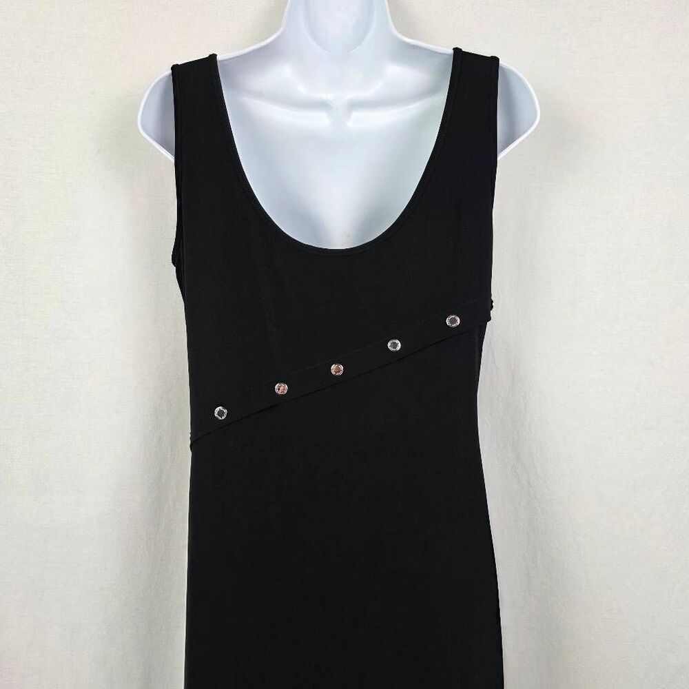 White House Black Market Black Maxi Dress Small Sleeveless Studded - Picture 8 of 11